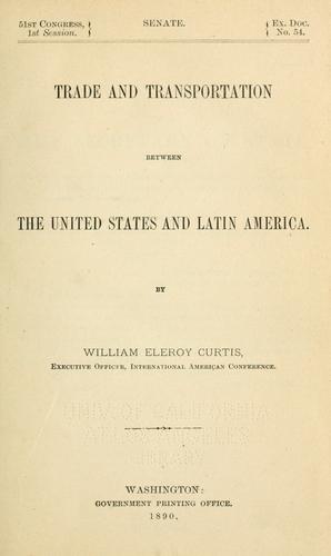 Cover for Trade and transportation between the United States and Latin America.