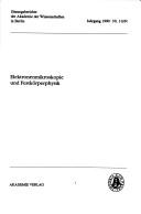 Cover for Elektronenmikroskopie und Festkörperphysik.
