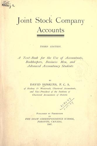Cover for Joint stock company accounts