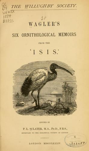 Cover for Wagler's Six ornithological memoirs from the 'Isis.'