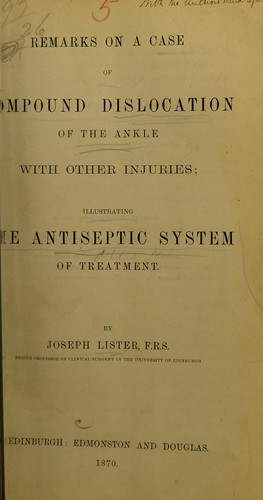 Cover for Remarks on a case of compound dislocation of the ankle with other injuries