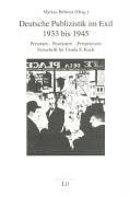 Cover for Deutsche Publizistik im Exil, 1933 bis 1945