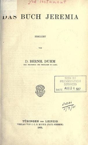 Cover for Das Buch Jeremia