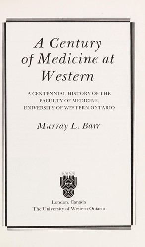 Cover for A century of medicine at Western