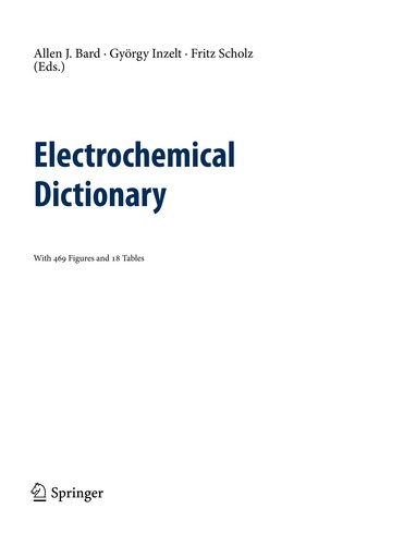 Cover for Electrochemical Dictionary
