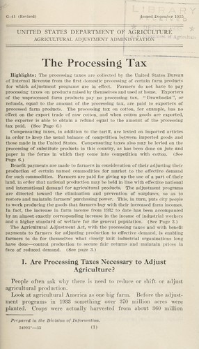 Cover for The processing tax