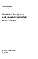 Cover for Methoden der Sprach- und Literaturwissenschaft