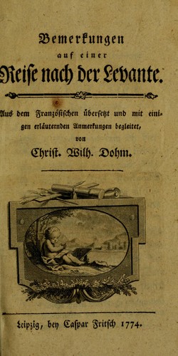 Cover for Bemerkungen auf einer Reise nach der Levante