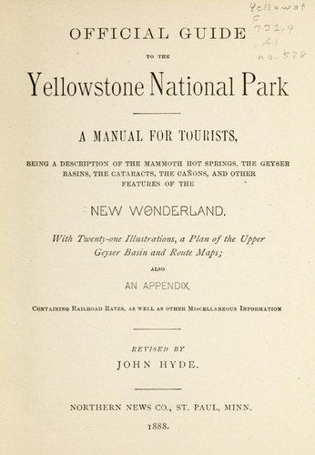 Cover for Official guide to the Yellowstone National Park