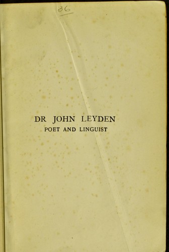 Cover for Life of Dr John Leyden, poet and linguist