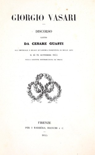Cover for Giorgio Vasari