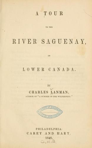 Cover for tour to the river Saguenay, in Lower Canada