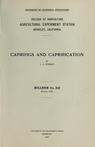 Cover for Caprifigs and caprification