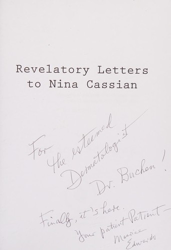 Cover for Revelatory letters to Nina Cassian