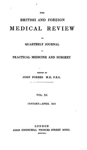 Cover for The British and Foreign Medical Review