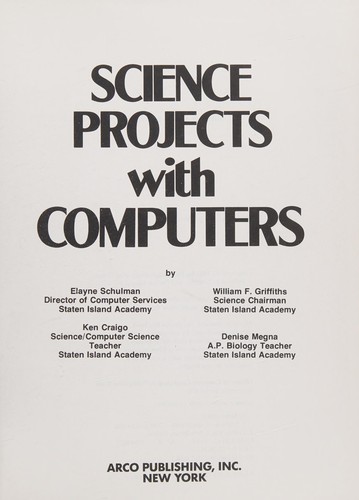 Cover for Science projects with computers