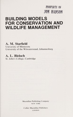 Cover for Building models for conservation and wildlife management
