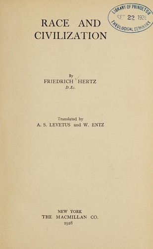 Cover for Race and civilization.