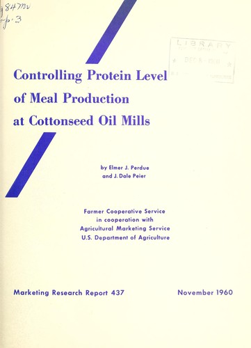 Cover for Controlling protein level of meal production at cottonseed oil mills