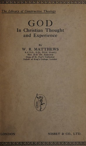 Cover for God in Christian thought and experience.