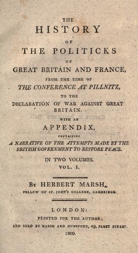 Cover for history of the politicks of Great Britain and France