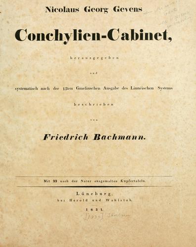 Cover for Nicolaus Georg Gevens Conchylien-Cabinet ... systematisch nach der 13ten Gmelinschen Ausgabe des Linnéischen Systems ...