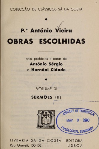 Cover for Obras escolhidas