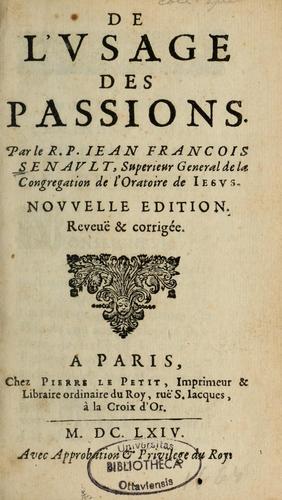 Cover for De l'usage des passions
