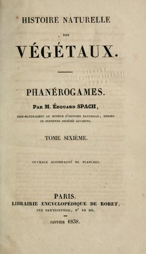 Cover for Histoire naturelle des végétaux