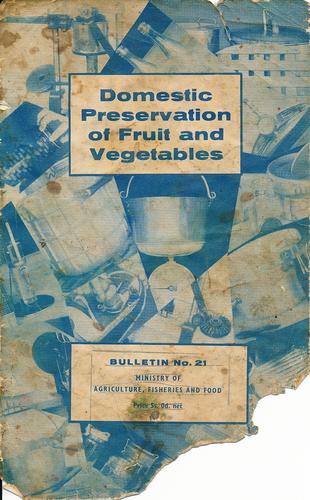 Cover for Domestic preservation of fruit and vegetables.