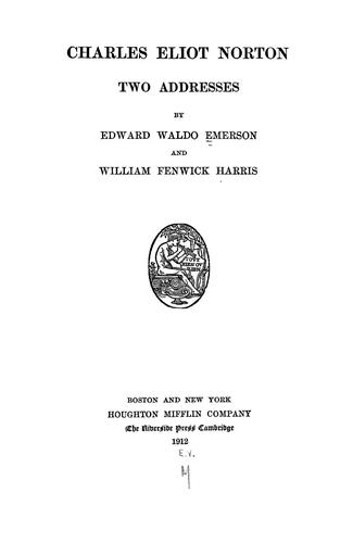 Cover for Charles Eliot Norton