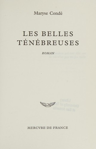 Cover for Les belles ténébreuses