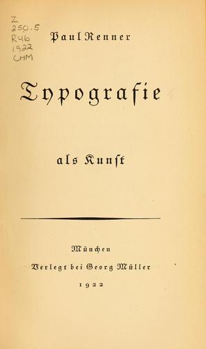 Cover for Typografie als Kunst