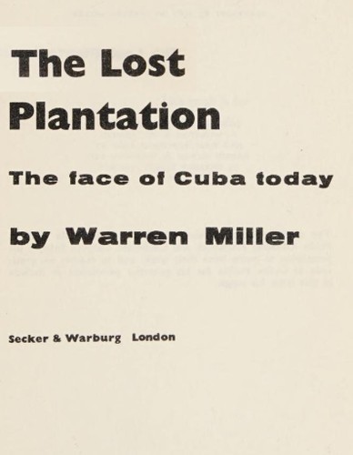 Cover for The lost plantation