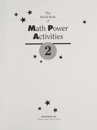 Cover for The world book of math power activities.