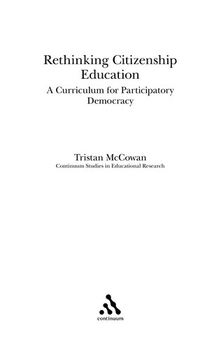 Cover for Rethinking citizenship education