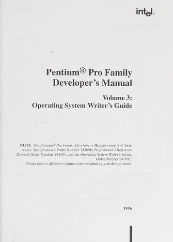 Cover for Pentium Pro Developer's Manual