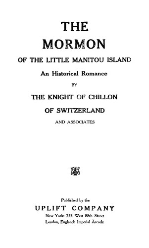 Cover for The Mormon of the Little Manitou Island