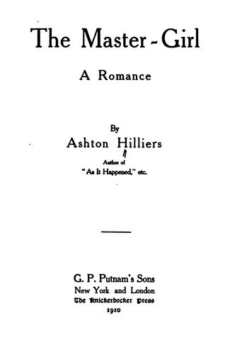 Cover for The master-girl