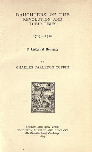 Cover for Daughters of the revolution and their times, 1769-1776