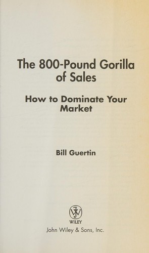 Cover for The 800-pound gorilla of sales