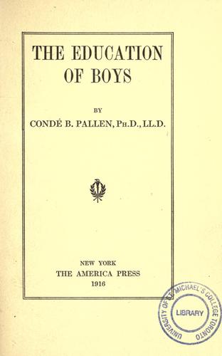 Cover for The education of boys