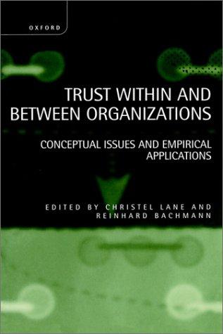 Cover for Trust within and between organizations