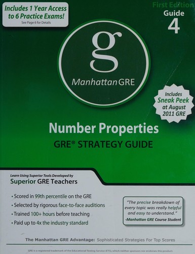 Cover for Number Properties GRE Preparation Guide, 1st Edition