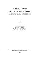 Cover for A Spectrum of lexicography