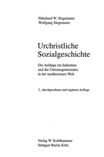 Cover for Urchristliche Sozialgeschichte