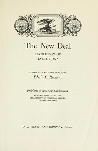 Cover for The New Deal, revolution or evolution?