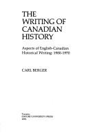 Cover for The writing ofCanadian history