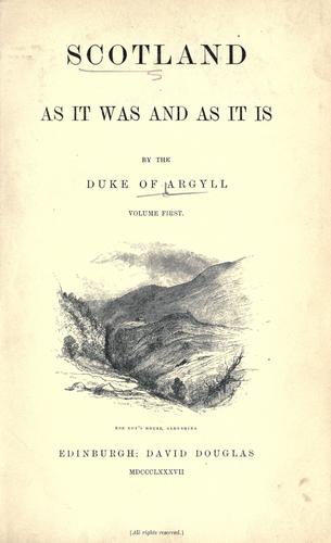 Cover for Scotland as it was and as it is
