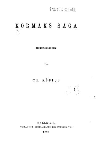 Cover for Kormaks saga
